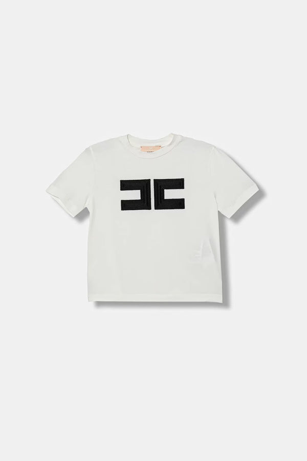 T-shirt con logo cc a contrasto EFTS262 JE006 /0185 ELISABETTA FRANCHI La Mia Bambina 