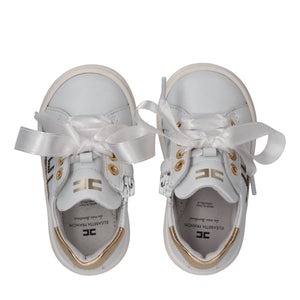 Sneaker con lacci in raso e zip laterale bianco/avorio F1A9 E0490 0092 /B093 ELISABETTA FRANCHI La Mia Bambina 