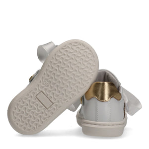 Sneaker con lacci in raso e zip laterale bianco/avorio F1A9 E0490 0092 /B093 ELISABETTA FRANCHI La Mia Bambina 