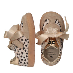 Sneakers basse con stampa animalier beige/gold F1A9 E0492 1917 /X673 ELISABETTA FRANCHI La Mia Bambina 