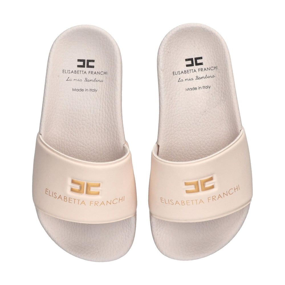 Ciabatte pool side con fascia logo butter F4A0 E0607 1745 /0698 ELISABETTA FRANCHI La Mia Bambina 