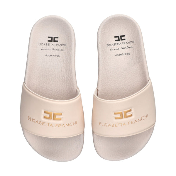 Ciabatte pool side con fascia logo butter F4A0 E0607 1745 /0698 ELISABETTA FRANCHI La Mia Bambina 
