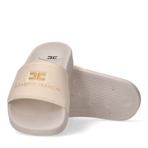 Ciabatte pool side con fascia logo butter F4A0 E0607 1745 /0698 ELISABETTA FRANCHI La Mia Bambina 