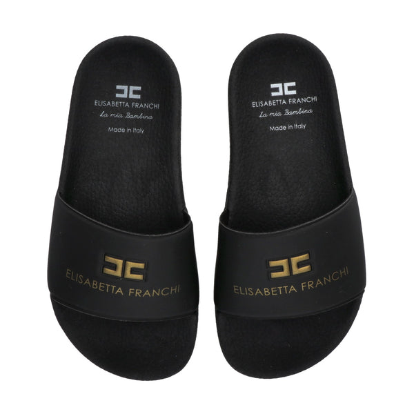 Ciabatte pool side con fascia logo butter F4A0 E0607 1745 /0999 ELISABETTA FRANCHI La Mia Bambina 