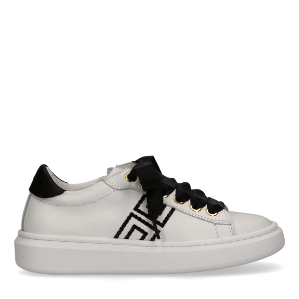 Sneaker low cut con logo cc ivory white/gold F4A9 E0504 0092 /B092 ELISABETTA FRANCHI La Mia Bambina 