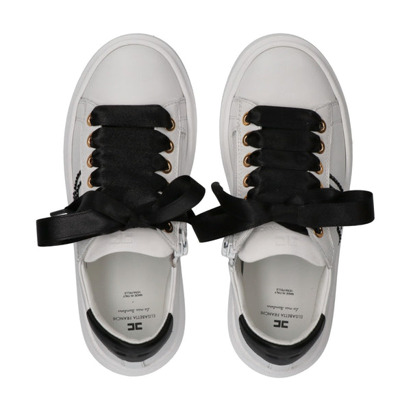 Sneaker low cut con logo cc ivory white/gold F4A9 E0504 0092 /B092 ELISABETTA FRANCHI La Mia Bambina 