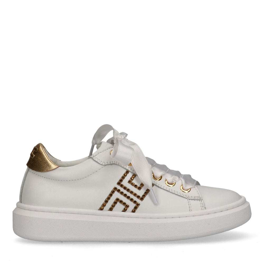 Sneaker low cut con logo cc ivory white/gold F4A9 E0504 0092 /B093 ELISABETTA FRANCHI La Mia Bambina 