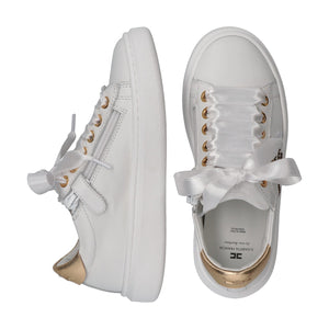 Sneaker low cut con logo cc ivory white/gold F4A9 E0504 0092 /B093 ELISABETTA FRANCHI La Mia Bambina 