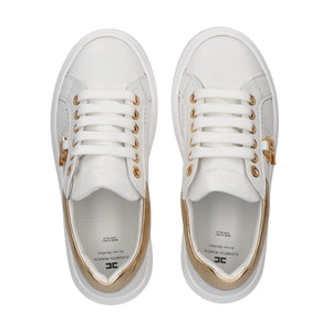 Sneakers basse con logo ivory white/gold F4A9 E0506 0092 /B093 ELISABETTA FRANCHI La Mia Bambina 