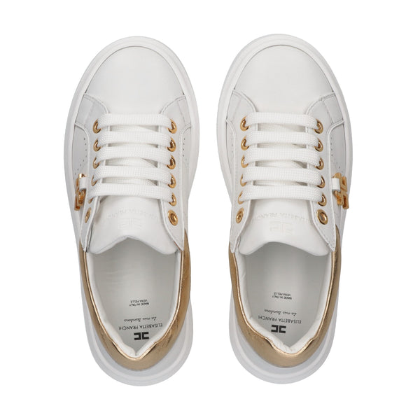 Sneakers basse con logo ivory white/gold F4A9 E0506 0092 /B093 ELISABETTA FRANCHI La Mia Bambina 