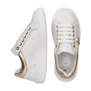 Sneakers basse con logo ivory white/gold F4A9 E0506 0092 /B093 ELISABETTA FRANCHI La Mia Bambina 