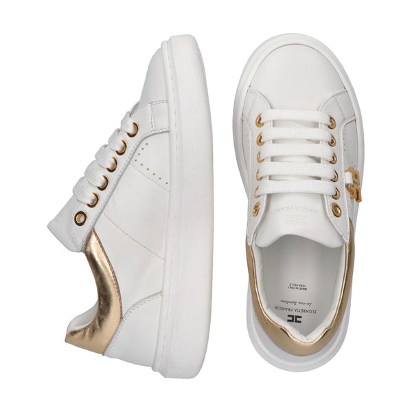 Sneakers basse con logo ivory white/gold F4A9 E0506 0092 /B093 ELISABETTA FRANCHI La Mia Bambina 