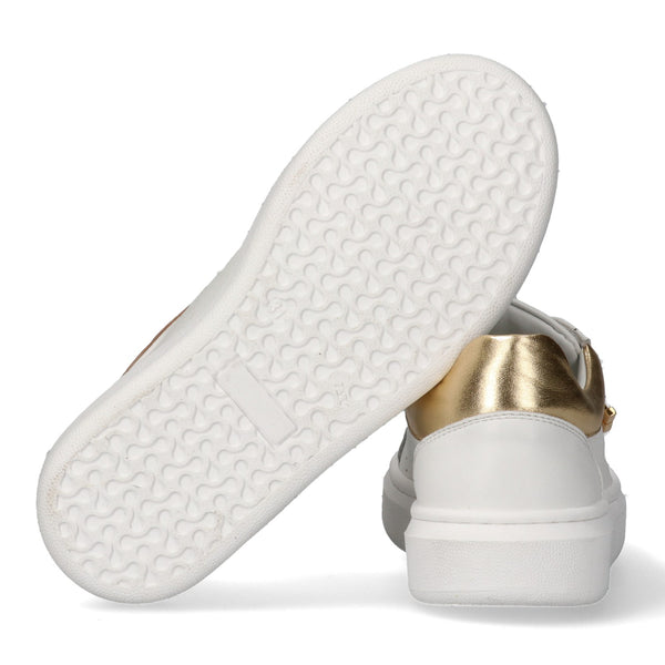 Sneakers basse con logo ivory white/gold F4A9 E0506 0092 /B093 ELISABETTA FRANCHI La Mia Bambina 