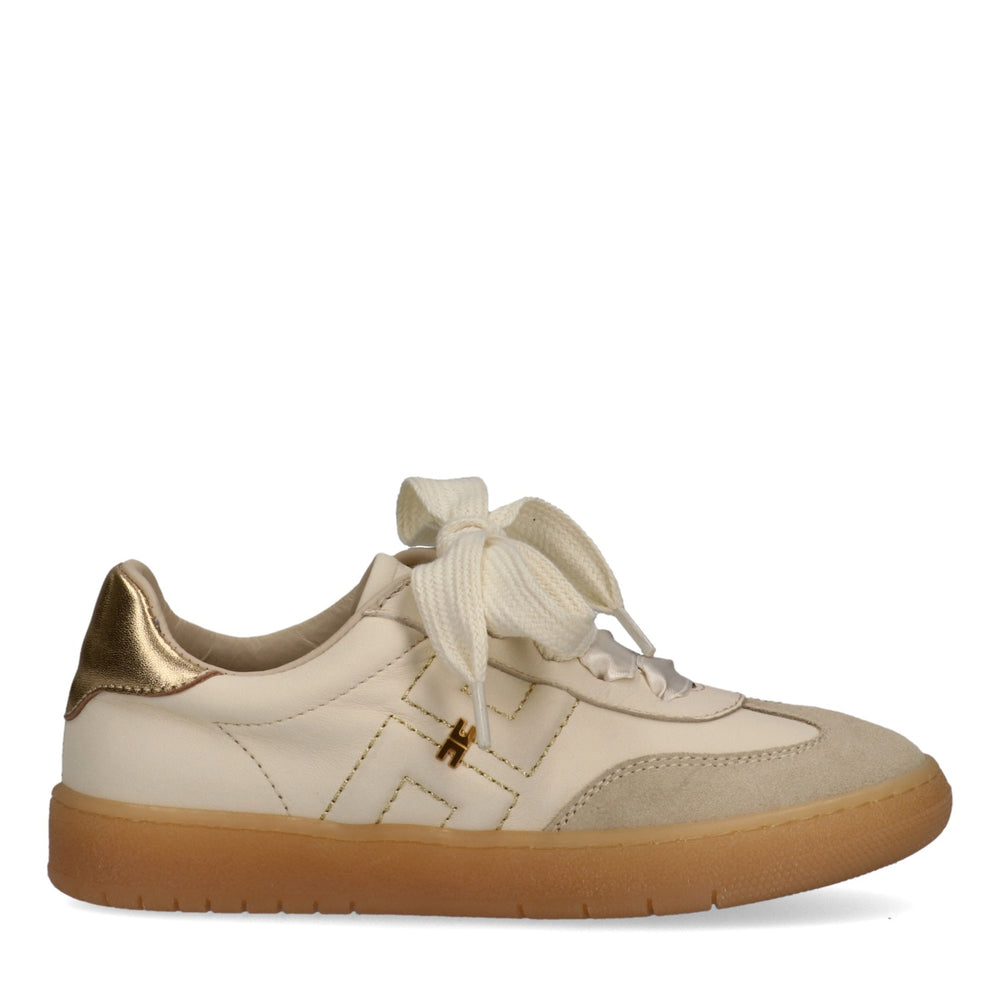 Sneakers basse con fiocco e dettaglio metallico butter/gold F4A9 E0510 1877 /A725 ELISABETTA FRANCHI La Mia Bambina 