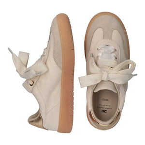 Sneakers basse con fiocco e dettaglio metallico butter/gold F4A9 E0510 1877 /A725 ELISABETTA FRANCHI La Mia Bambina 