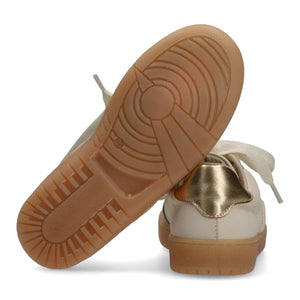 Sneakers basse con fiocco e dettaglio metallico butter/gold F4A9 E0510 1877 /A725 ELISABETTA FRANCHI La Mia Bambina 