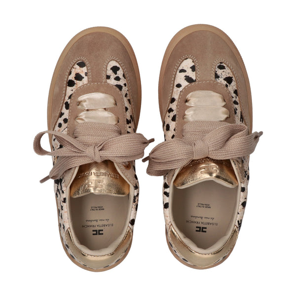 Sneakers basse con stampa animalier beige/gold F4A9 E0514 1917 /X673 ELISABETTA FRANCHI La Mia Bambina 