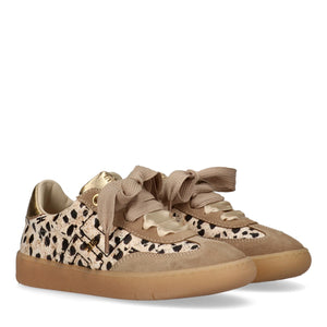 Sneakers basse con stampa animalier beige/gold F4A9 E0514 1917 /X673 ELISABETTA FRANCHI La Mia Bambina 