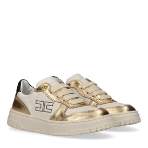 Sneakers basse con inserti metallici gold/butter F4A9 E0521 0092 /B070 ELISABETTA FRANCHI La Mia Bambina 