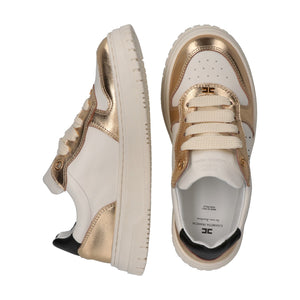 Sneakers basse con inserti metallici gold/butter F4A9 E0521 0092 /B070 ELISABETTA FRANCHI La Mia Bambina 