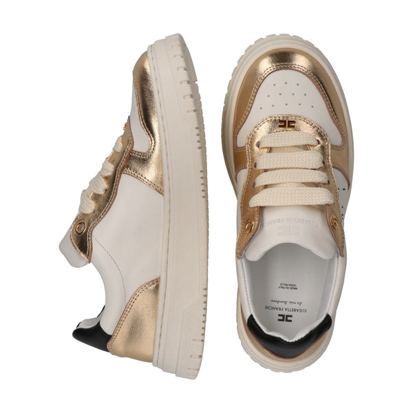 Sneakers basse con inserti metallici gold/butter F4A9 E0521 0092 /B070 ELISABETTA FRANCHI La Mia Bambina 