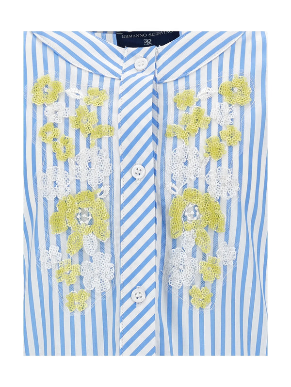 Abito a righe con ricami floreali Z1G908 7168 /9958 ERMANNO SCERVINO KIDS 