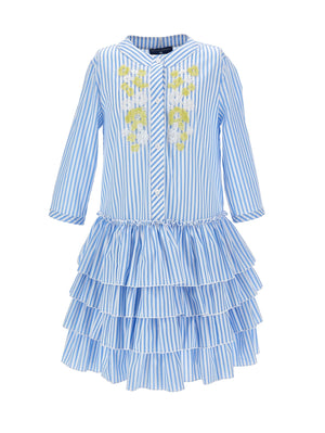 Abito a righe con ricami floreali Z1G908 7168 /9958 ERMANNO SCERVINO KIDS 