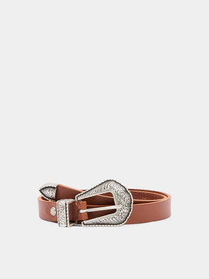 Cintura in pelle con fibbia western incisa Z9G003 7757 /0006 ERMANNO SCERVINO KIDS 