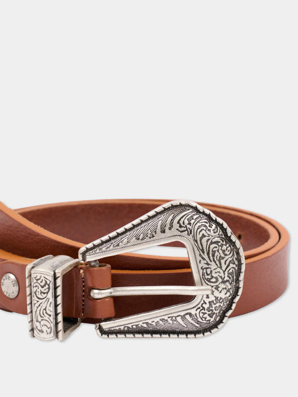 Cintura in pelle con fibbia western incisa Z9G003 7757 /0006 ERMANNO SCERVINO KIDS 