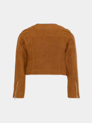 Giacca in suede con ricami floreali Z9G100 7731 /0005 ERMANNO SCERVINO KIDS 