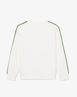 Felpa in cotone a righe con logo 847578 /70V LACOSTE 