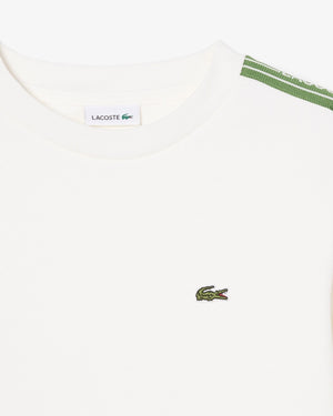 Felpa in cotone a righe con logo 847578 /70V LACOSTE 