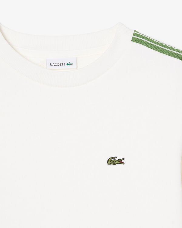 Felpa in cotone a righe con logo 847578 /70V LACOSTE 