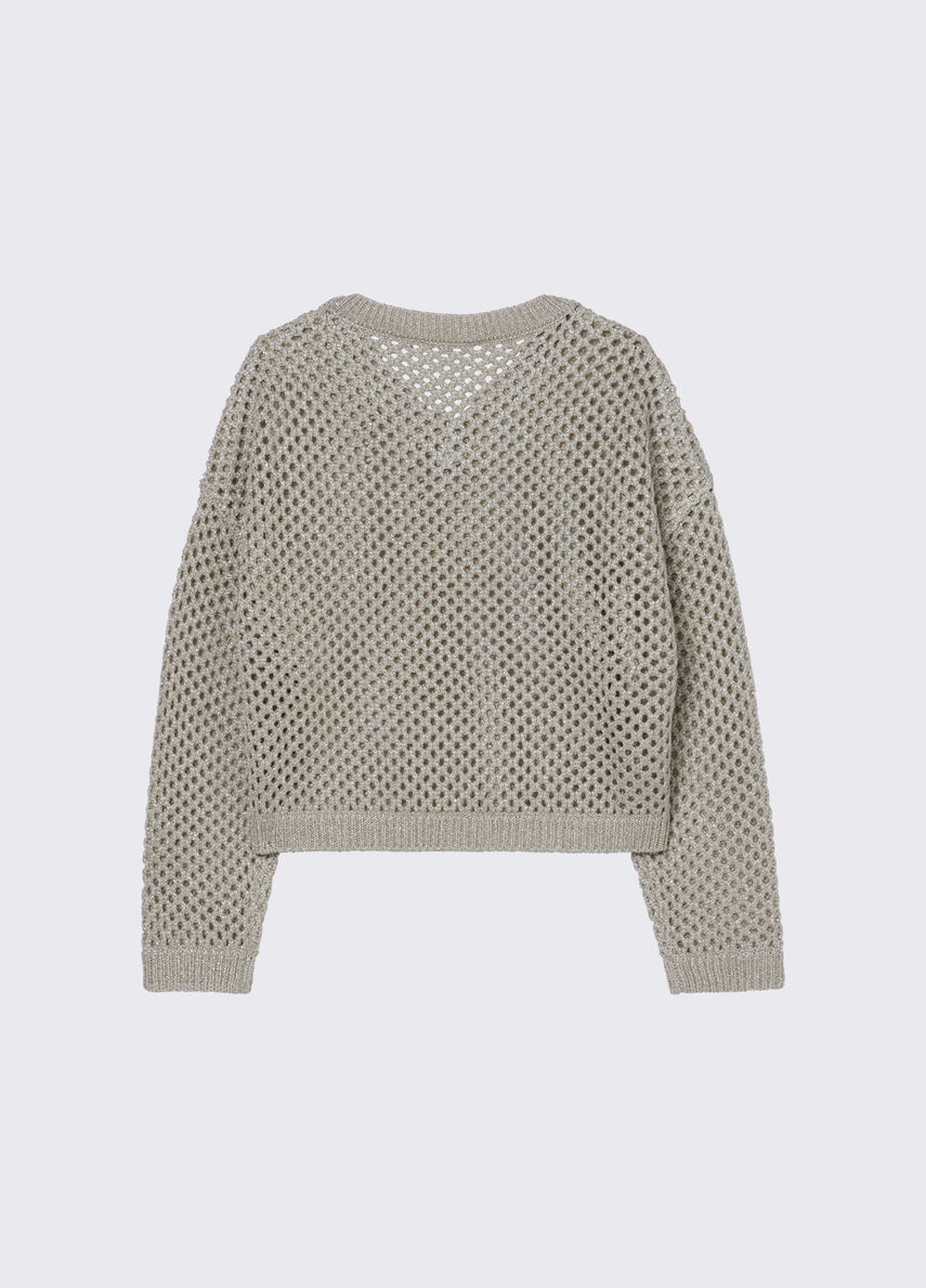 Pullover a rete con scollo a V GA6044 MA76R /60924 LIU JO 