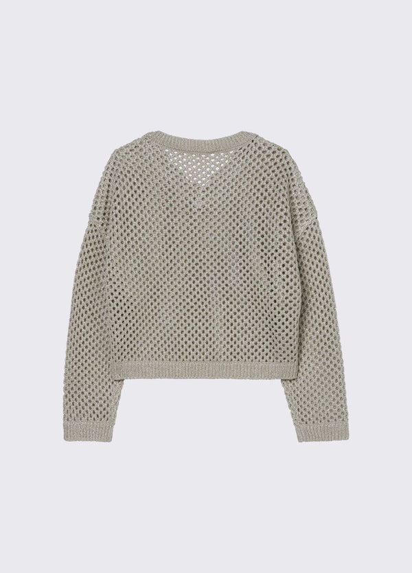 Pullover a rete con scollo a V GA6044 MA76R /60924 LIU JO 