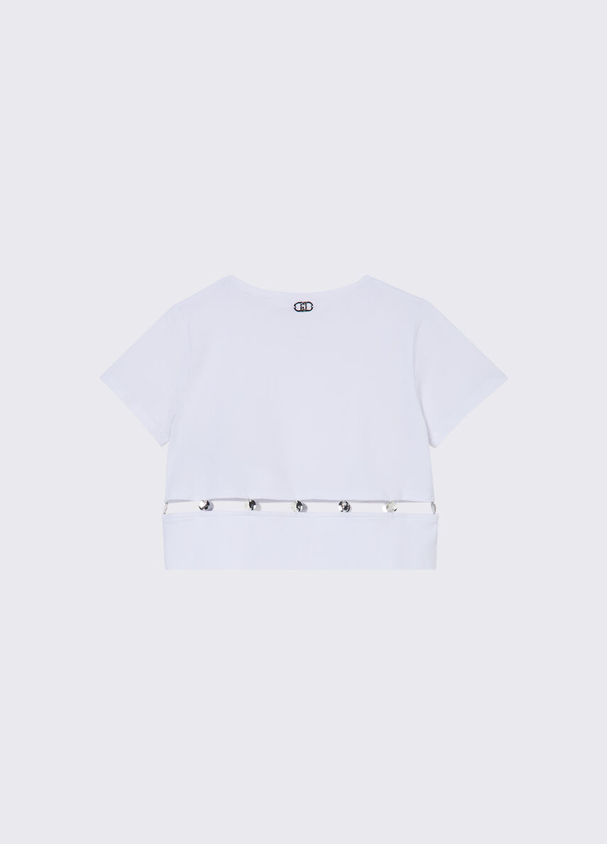 T-shirt con castoni gioiello GA6166 JS003 /10601 LIU JO 