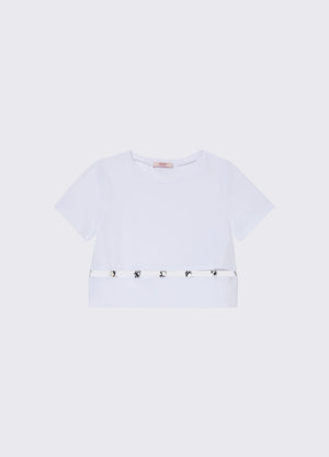 T-shirt con castoni gioiello GA6166 JS003 /10601 LIU JO 