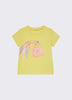 T-shirt con stampa e castoni