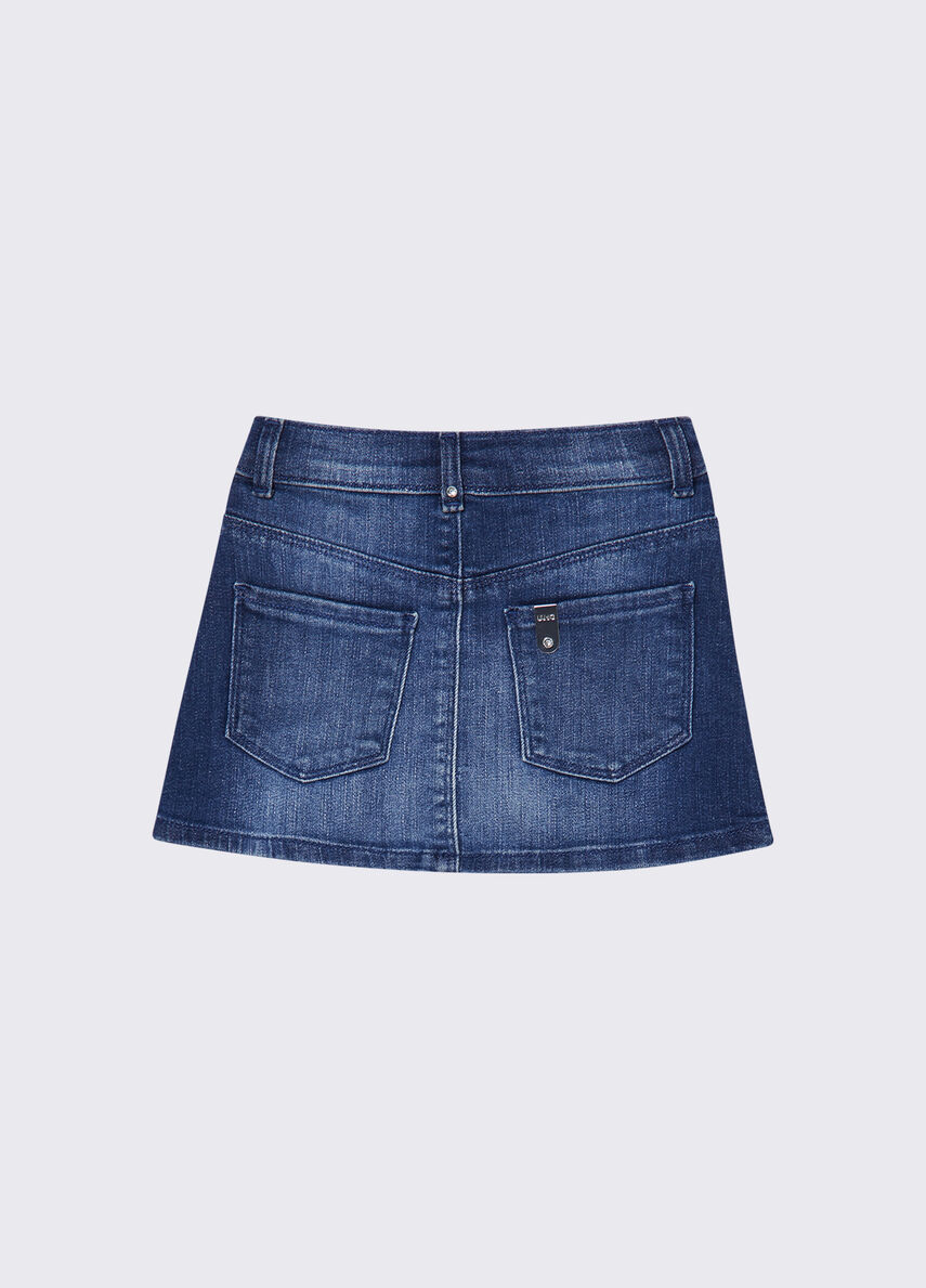Gonna in denim con ricami gioiello KA6074 D3246 /79069 LIU JO 