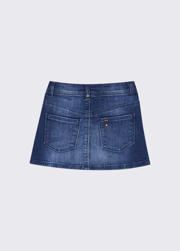 Gonna in denim con ricami gioiello KA6074 D3246 /79069 LIU JO 