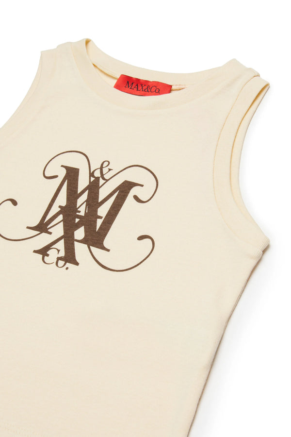 T-shirt smanicata con logo MX0284 MX00T /MX10F MAX&CO KID 