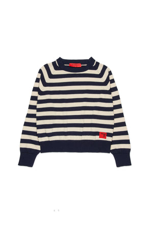 Pullover girocollo a righe con logo MX0295 MX00Y /MX854 MAX&CO KID 