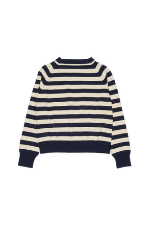 Pullover girocollo a righe con logo MX0295 MX00Y /MX854 MAX&CO KID 