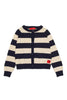 Cardigan a righe con logo