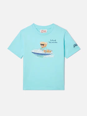 T-shirt denver jr con ricamo vita smeralda DNV0001 /02353L MC2 SAINT BARTH 