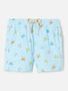 Costume jean lighting stretch a righe con stampa granchietti all over