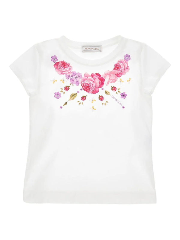 T-shirt stampa Rose 11G605 7201 /99 MONNALISA 
