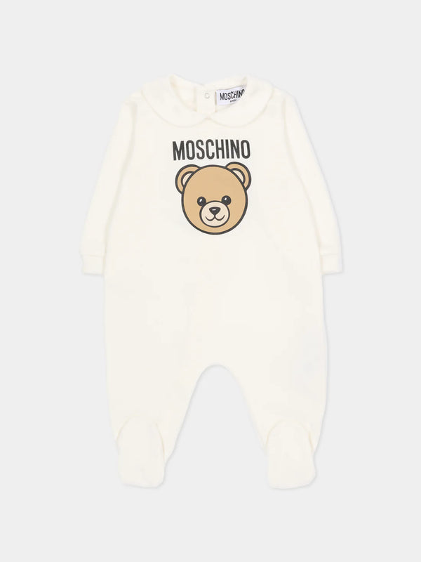 Set regalo composto di  tutina , cappello e bavaglino MUY097 LCA19 /10063 MOSCHINO 