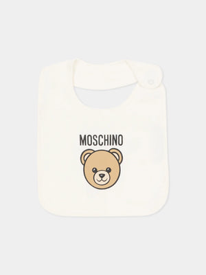 Set regalo composto di  tutina , cappello e bavaglino MUY097 LCA19 /10063 MOSCHINO 