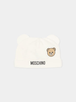 Set regalo composto di  tutina , cappello e bavaglino MUY097 LCA19 /10063 MOSCHINO 